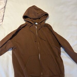Brown Zip-Up Hoodie
